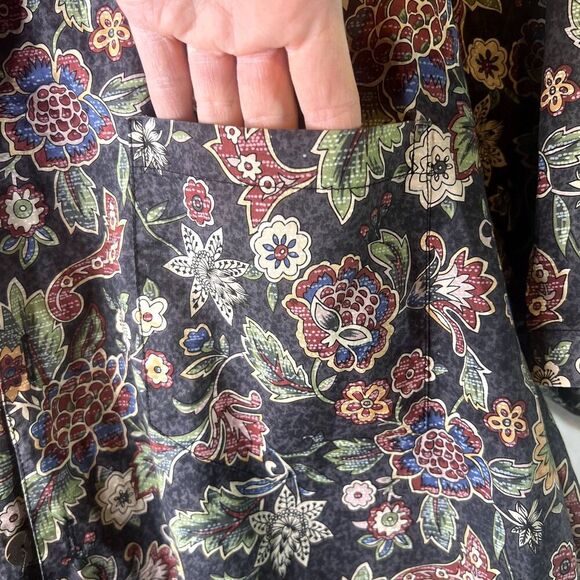 Paradise Blue Men's Floral Print Cotton Button Up Size Large - Picture 5 of 10